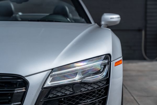 2014 Audi R8 V10 Spyder Quattro S Tronic in Ice Silver Metallic previously sold by Sandbox Motors