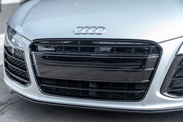 2014 Audi R8 V10 Spyder Quattro S Tronic in Ice Silver Metallic previously sold by Sandbox Motors