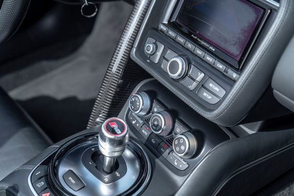 2014 Audi R8 V10 Spyder Quattro S Tronic in Ice Silver Metallic previously sold by Sandbox Motors