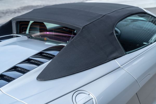 2014 Audi R8 V10 Spyder Quattro S Tronic in Ice Silver Metallic previously sold by Sandbox Motors