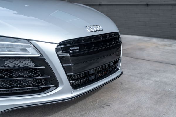 2014 Audi R8 V10 Spyder Quattro S Tronic in Ice Silver Metallic previously sold by Sandbox Motors