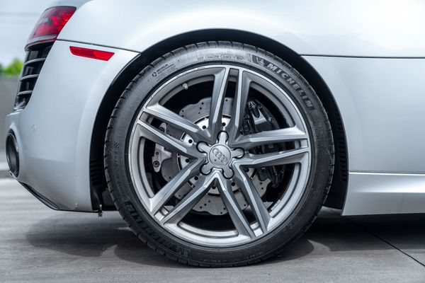 2014 Audi R8 V10 Spyder Quattro S Tronic in Ice Silver Metallic previously sold by Sandbox Motors