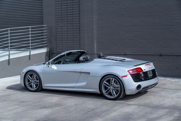 2014 Audi R8 V10 Spyder Quattro S Tronic in Ice Silver Metallic previously sold by Sandbox Motors