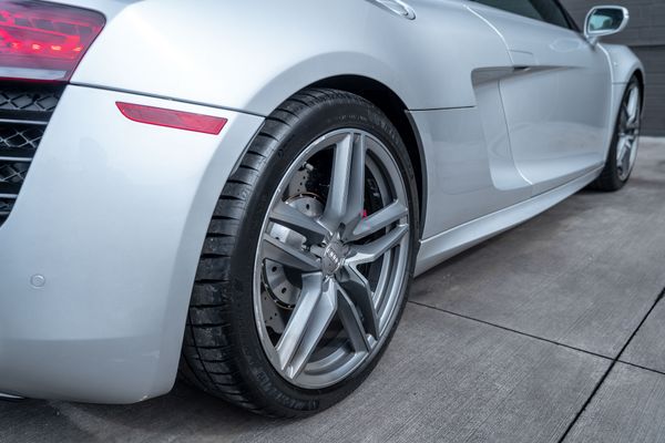 2014 Audi R8 V10 Spyder Quattro S Tronic in Ice Silver Metallic previously sold by Sandbox Motors
