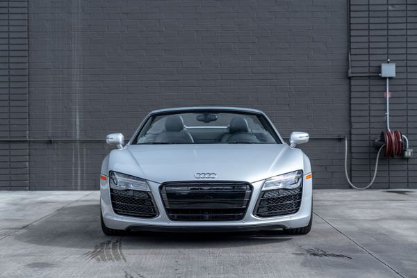 2014 Audi R8 V10 Spyder Quattro S Tronic in Ice Silver Metallic previously sold by Sandbox Motors