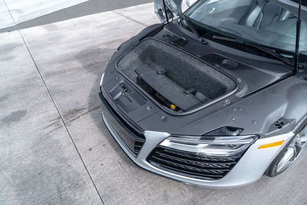 2014 Audi R8 V10 Spyder Quattro S Tronic in Ice Silver Metallic previously sold by Sandbox Motors