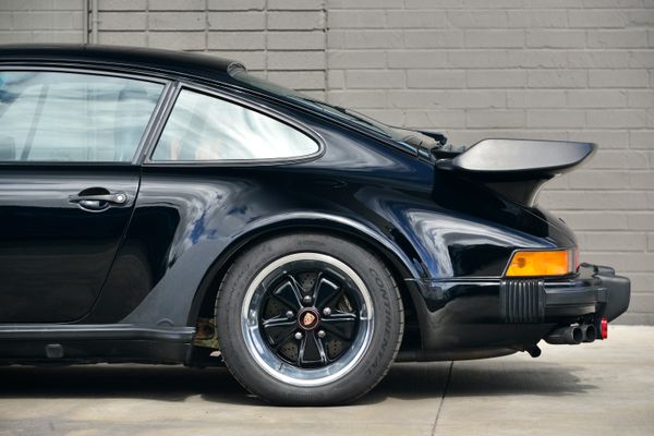 1985 Porsche 930 for sale and sold by Sandbox Motors. A stunning black Turbo Coupe.