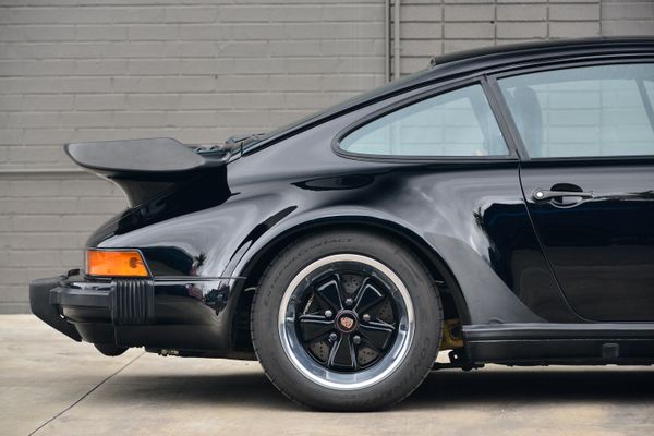 1985 Porsche 930 for sale and sold by Sandbox Motors. A stunning black Turbo Coupe.