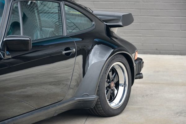1985 Porsche 930 for sale and sold by Sandbox Motors. A stunning black Turbo Coupe.