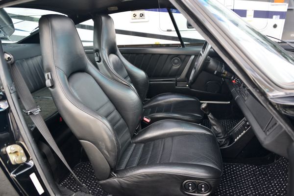 1985 Porsche 930 for sale and sold by Sandbox Motors. A stunning black Turbo Coupe.