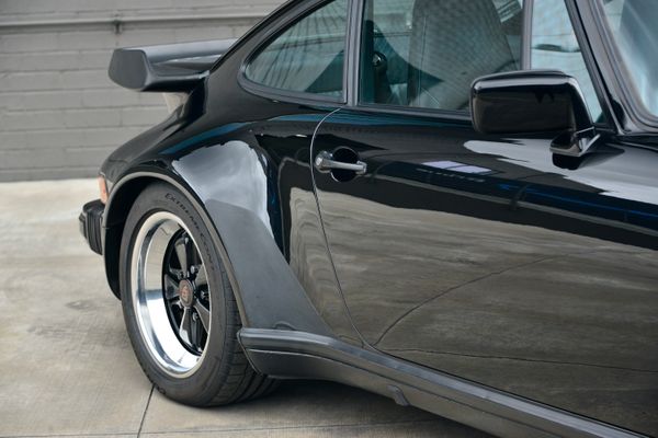 1985 Porsche 930 for sale and sold by Sandbox Motors. A stunning black Turbo Coupe.
