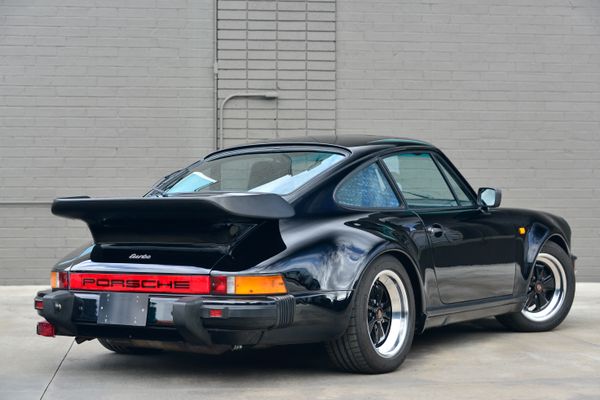1985 Porsche 930 for sale and sold by Sandbox Motors. A stunning black Turbo Coupe.