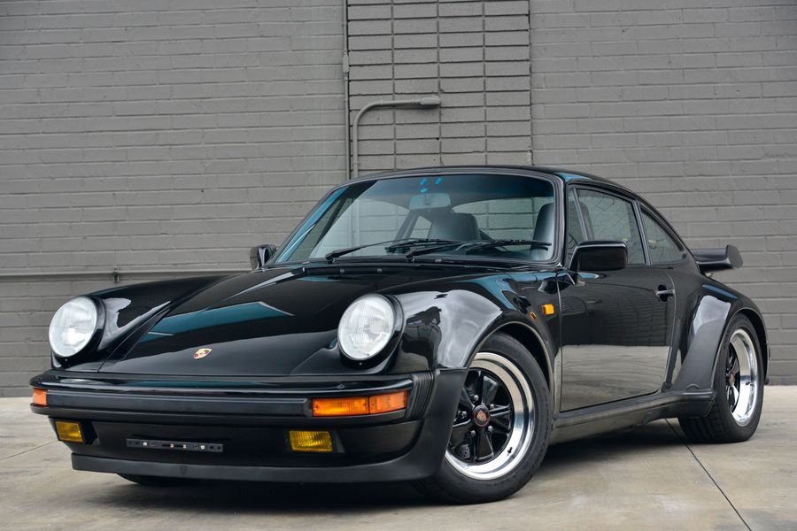 1985 Porsche 930 for sale and sold by Sandbox Motors. A stunning black Turbo Coupe.
