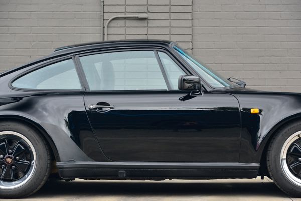 1985 Porsche 930 for sale and sold by Sandbox Motors. A stunning black Turbo Coupe.
