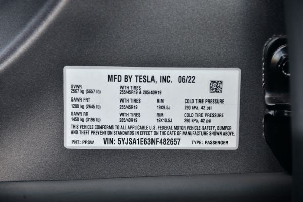 2022 Tesla Model S Plaid Grey previously sold by Sandbox Motors