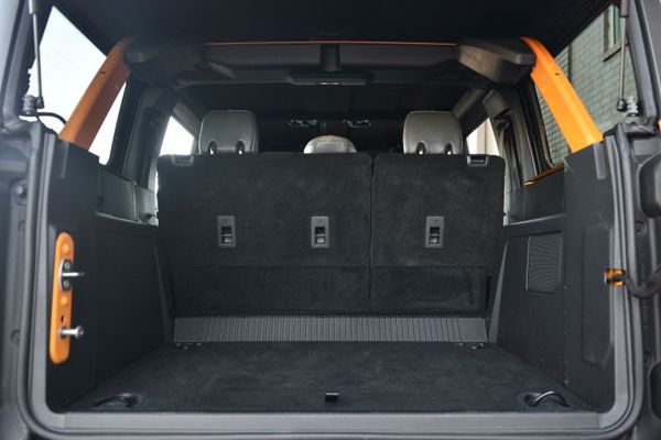 2022 Ford Bronco Wildtrak V6 4-Door, gray with orange accents, previously sold by Sandbox Motors