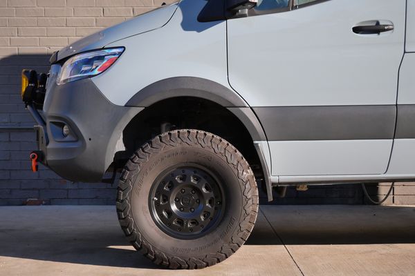 Silver 2022 Mercedes-Benz Sprinter 2500 4x4 custom camper conversion for sale by Sandbox Motors.