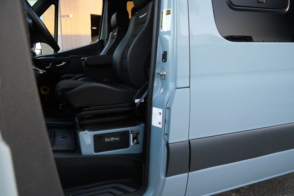 Silver 2022 Mercedes-Benz Sprinter 2500 4x4 custom camper conversion for sale by Sandbox Motors.