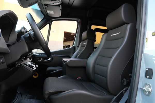 Silver 2022 Mercedes-Benz Sprinter 2500 4x4 custom camper conversion for sale by Sandbox Motors.