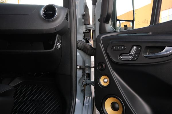 Silver 2022 Mercedes-Benz Sprinter 2500 4x4 custom camper conversion for sale by Sandbox Motors.