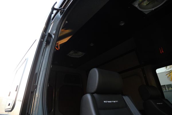 Silver 2022 Mercedes-Benz Sprinter 2500 4x4 custom camper conversion for sale by Sandbox Motors.