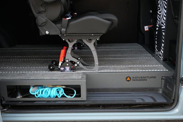 Silver 2022 Mercedes-Benz Sprinter 2500 4x4 custom camper conversion for sale by Sandbox Motors.